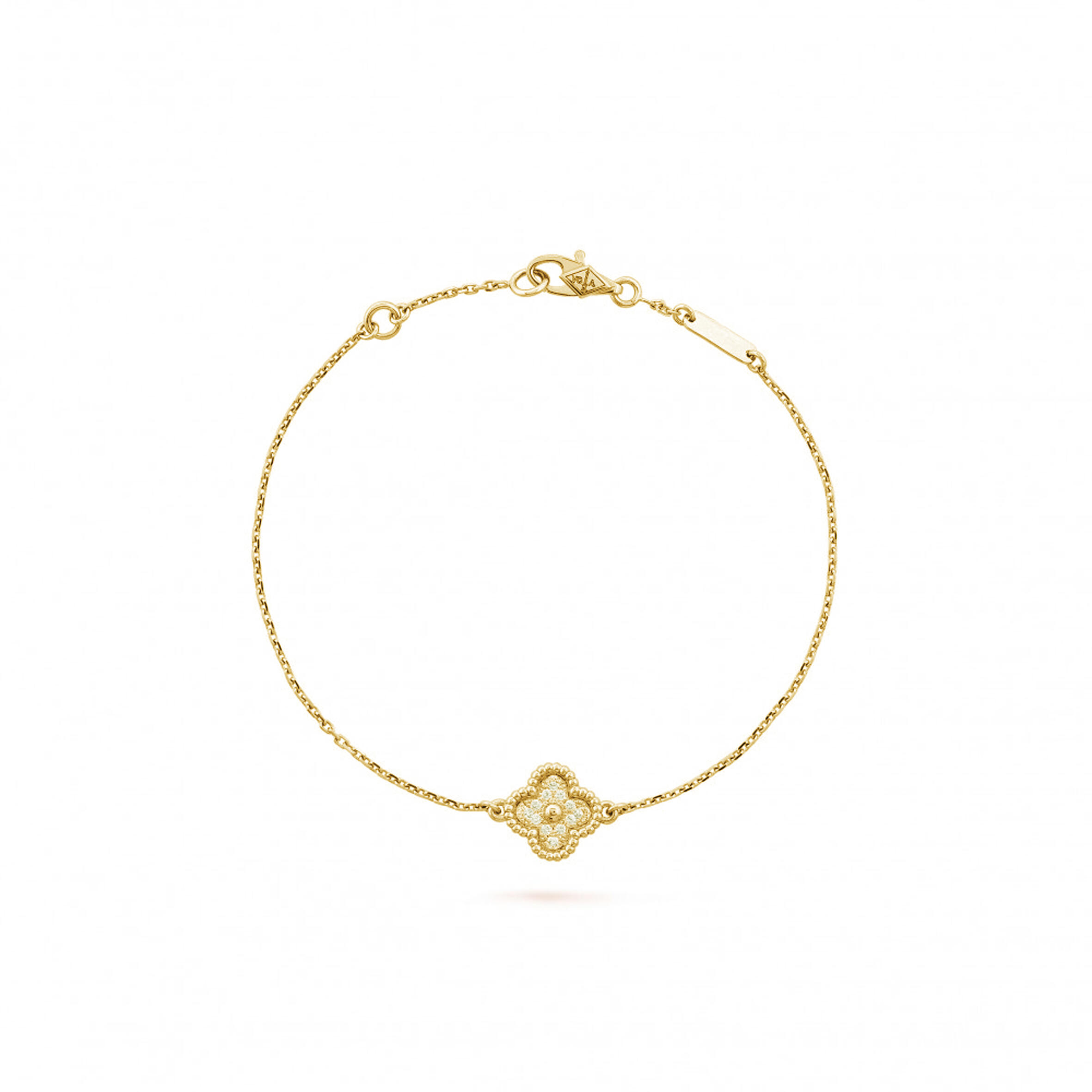 v*n cl**f arpels sweet alhambra bracelet, 1 motif - yellow gold, D1am0nd 856000